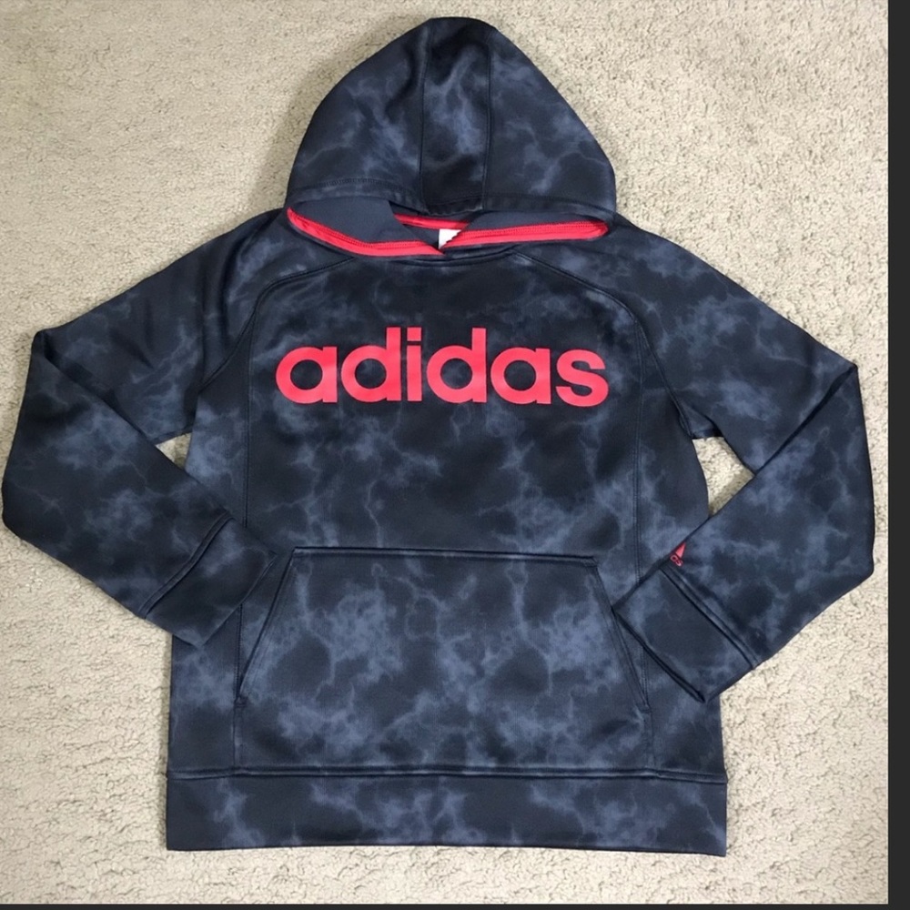 Adidas Kids Black Tie Dye Hoodie Pullover Jacket
